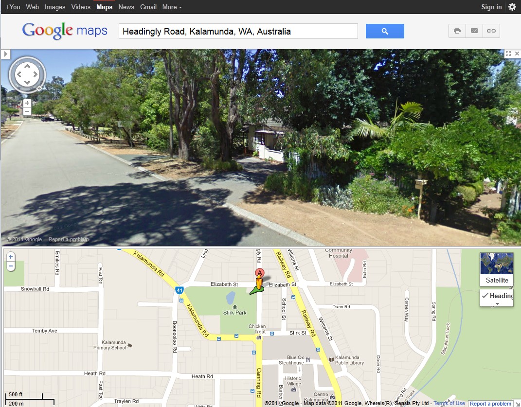 Google maps graphic showing the location of Healdingly Road Cottage