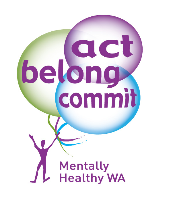 Act-Belong-Commit Logo with 3 balloons